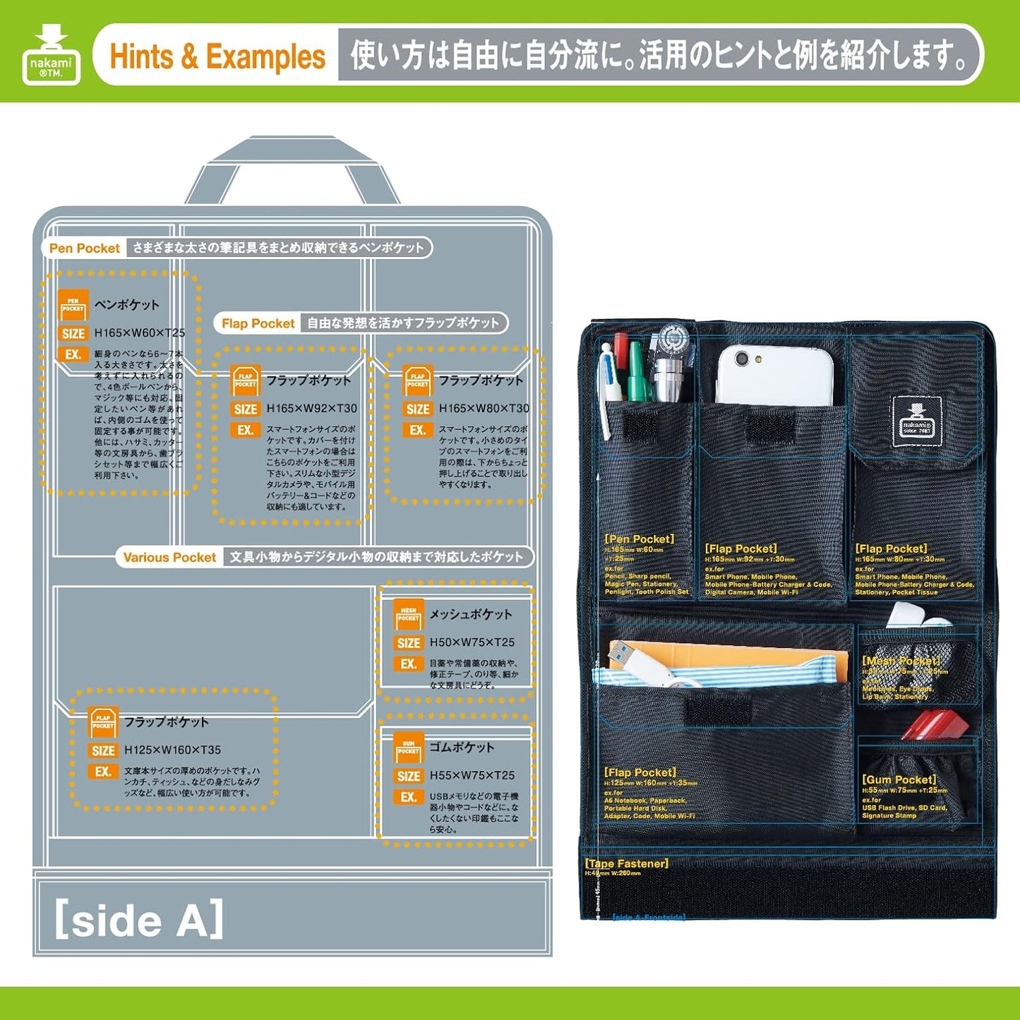 カバンの中身　バッグインバッグ　リュック